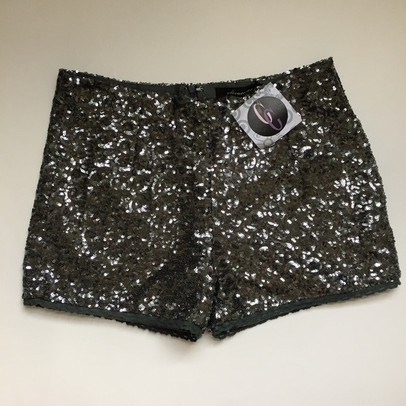 Olivaceous Pants - Oliviaceous Silver Sequin Shorts